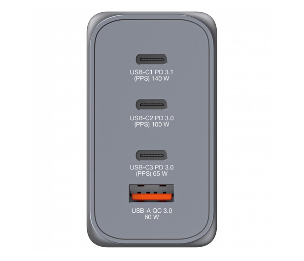 VERBATIM Ładowarka GNC-240 32205 GaN 240W, PD 3.1, QC 3.0 3x USB-C, 1x USB-A, UE / UK ANVE24W7AQGG - 1199647 - zdjęcie 5